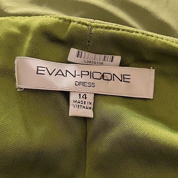 EVAN-PICONE DRAPED NECKLINE SLEEVELESS RUCHED MIDI DRESS - Picture 12 of 13